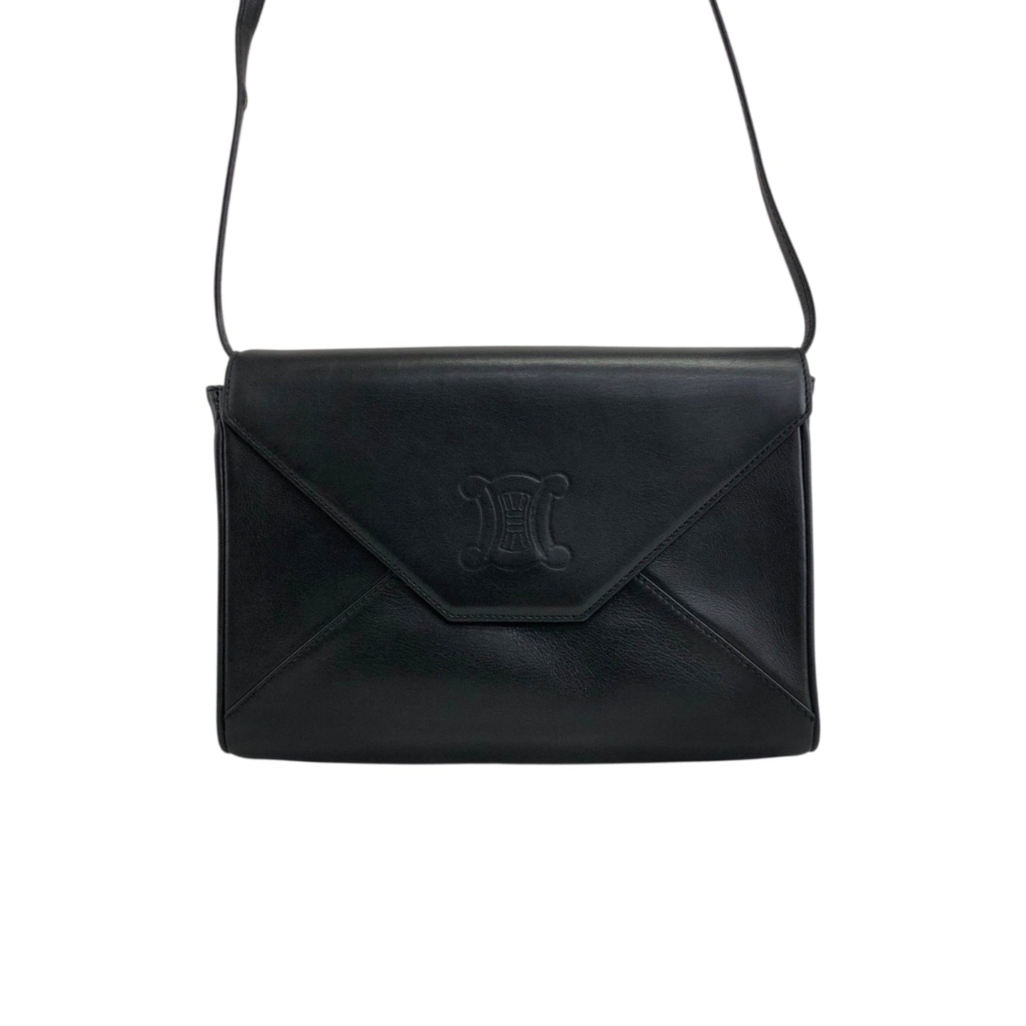 CELINE  Crossbody Shoulder bag Black Vintage byue3n