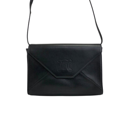 CELINE  Crossbody Shoulder bag Black Vintage byue3n