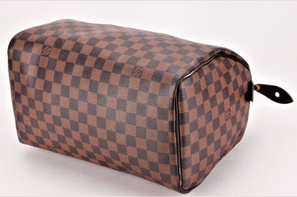 LOUIS VUITTON SPEEDY 30 (SN3171) DAMIER EBENE, NO KEYS, LOCK & DUST COVER