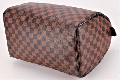 LOUIS VUITTON SPEEDY 30 (SN3171) DAMIER EBENE, NO KEYS, LOCK & DUST COVER