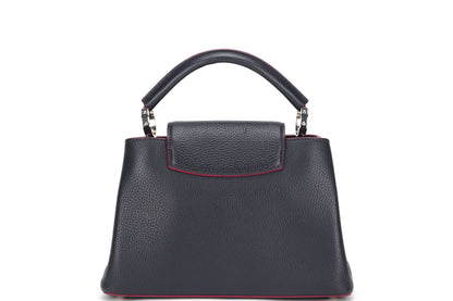 LOUIS VUITTON CAPUCINS BB (AR1105) MARINE ROUGE COLOR TAURILLON LEATHER SILVER HARDWARE, WITH STRAP & DUST COVER