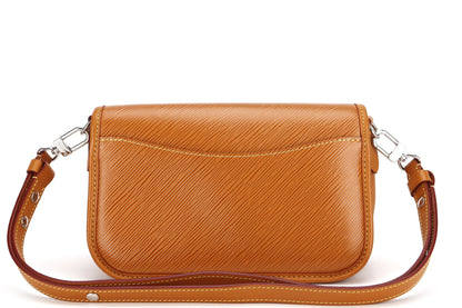 LOUIS VUITTON M59459 BUCI CROSSBODY SMALL GOLD MIEL EPI LEATHER SILVER HARDWARE, WITH STRAP & DUST COVER