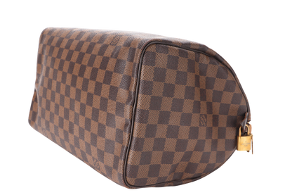 LOUIS VUITTON SPEEDY 30 (N41364) DAMIER EBENE CANVAS GOLD HARDWARE WITH LOCK AND KEYS