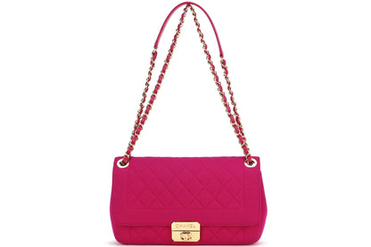 CHANEL CHIC WITH ME FLAP (2016xxxx) LARGE PINK JERSEY GOLD HARDWARE, WITH  & DUST COVER