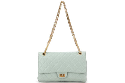 CHANEL REISSUE 227 (2539xxxx) MINT GREEN CALFSKIN GOLD HARDWARE, WITH , DUST COVER & BOX
