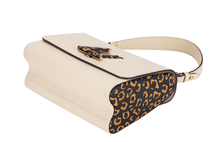 LOUIS VUITTON M53928 TWIST MM SIZE BEIGE JUNGLE PRINT EPI LEATHER GOLD HARDWARE WITH CHAIN