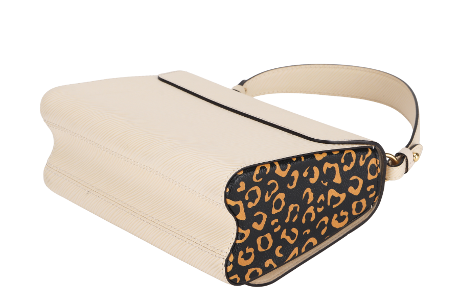 LOUIS VUITTON M53928 TWIST MM SIZE BEIGE JUNGLE PRINT EPI LEATHER GOLD HARDWARE WITH CHAIN