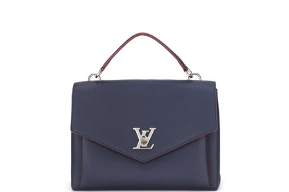 LOUIS VUITTON M53197 MYLOCKME SATCHEL 28CM (FL1129) MARINE ROUGE CALF LEATHER SILVER HARDWARE, WITH STRAP, DUST COVER & BOX