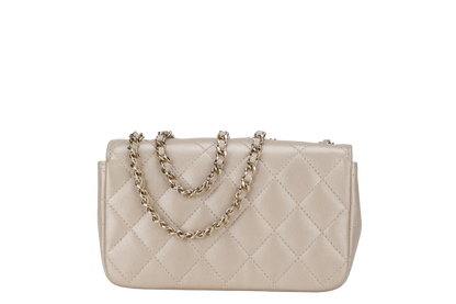 CHANEL VICTORY PEACE MINI FLAP LIGHT GOLD LAMBSKIN GOLD HARDWARE(2353xxxx) WITH DUST COVER  , NO