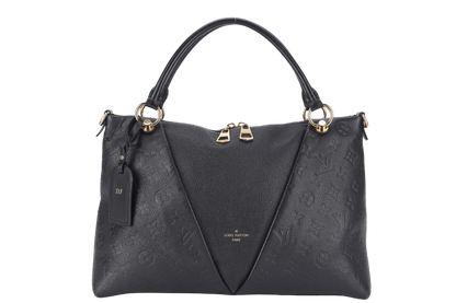 LOUIS VUITTON "V" TOTE MM (M44421) BLACK EMPREINTE LEATHER GOLD HARDWARE WITH STRAP