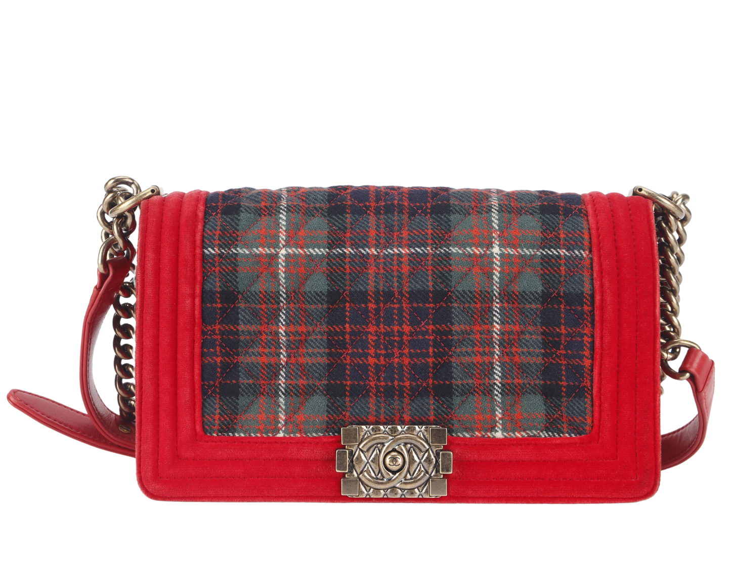 CHANEL LEBOY TWEED (1817xxxx) MULTICOLOUR CROSSBODY BAG GOLD HARDWARE NO DUST COVER