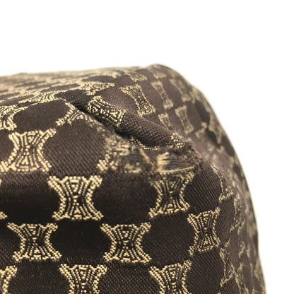 CELINE Shoulder Bag Embossed leather Brown Macadam Women Secondhand