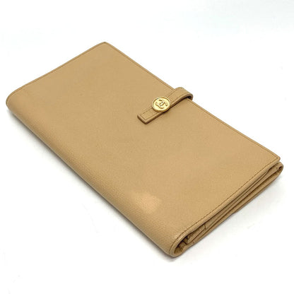 CHANEL Long Wallet Purse A20905 leather beige CC COCO Mark W Hook Wallet