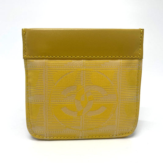 CHANEL Coin case Leather / PVC yellow CC COCO Mark New travel line