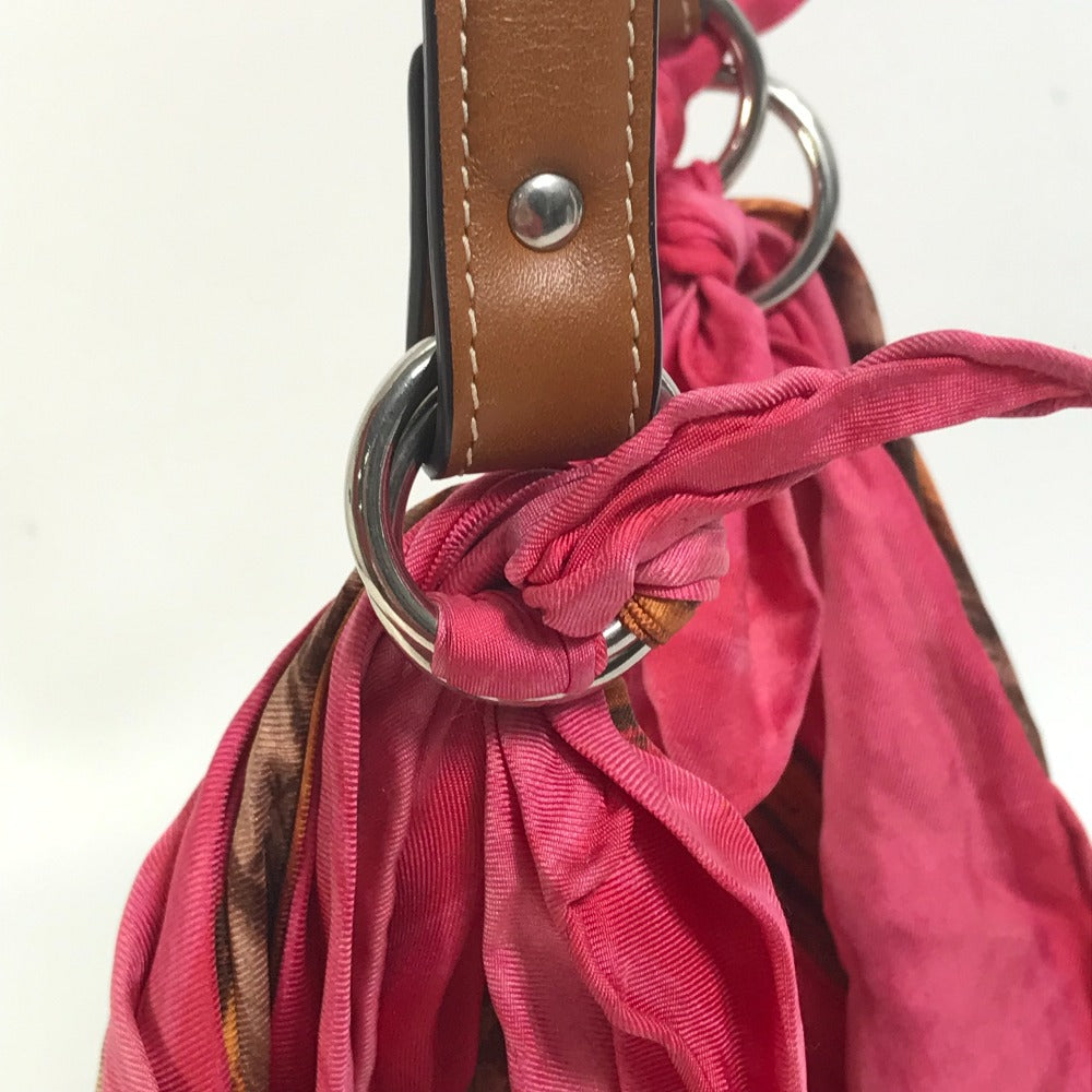 CELINE Shoulder Bag Silk / leather pink Scarf Bag Women Used