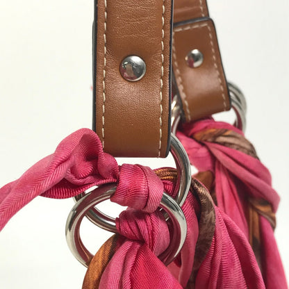 CELINE Shoulder Bag Silk / leather pink Scarf Bag Women Used