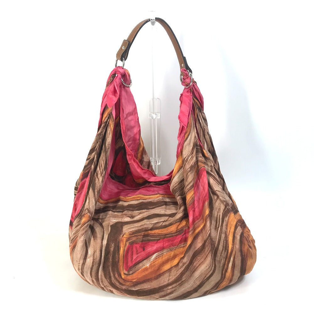 CELINE Shoulder Bag Silk / leather pink Scarf Bag Women Used
