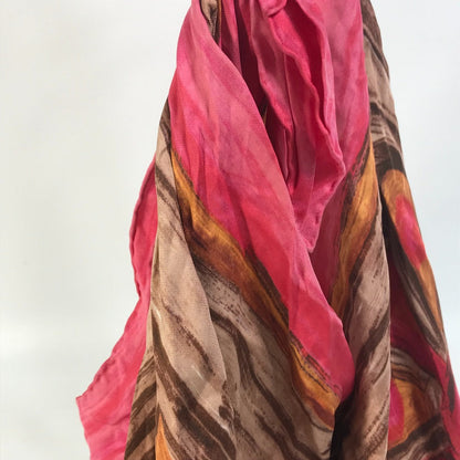 CELINE Shoulder Bag Silk / leather pink Scarf Bag Women Used