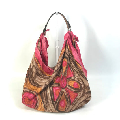 CELINE Shoulder Bag Silk / leather pink Scarf Bag Women Used