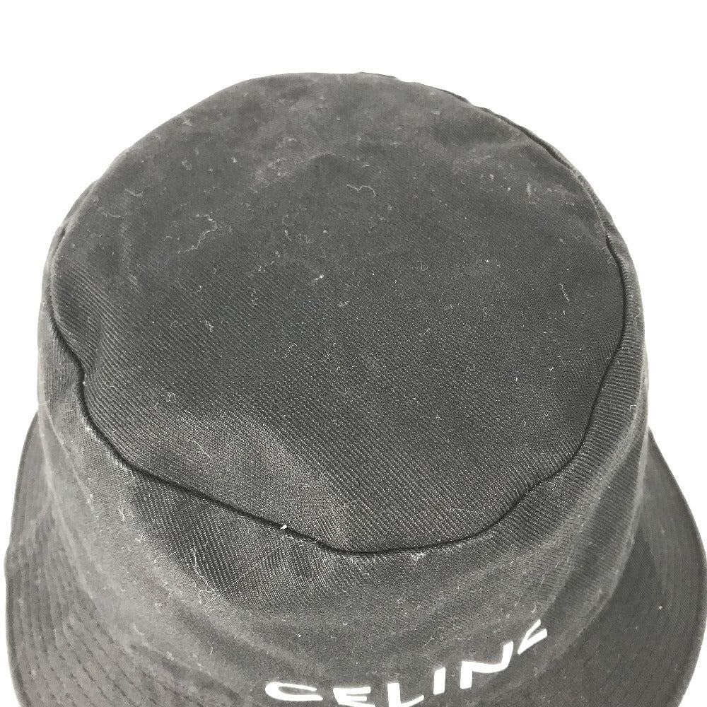CELINE hat AU5B968P cotton black Hat Hat Bucket Hat Bob Hat logo mens L Secondhand