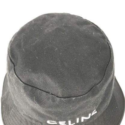 CELINE hat AU5B968P cotton black Hat Hat Bucket Hat Bob Hat logo mens L Secondhand