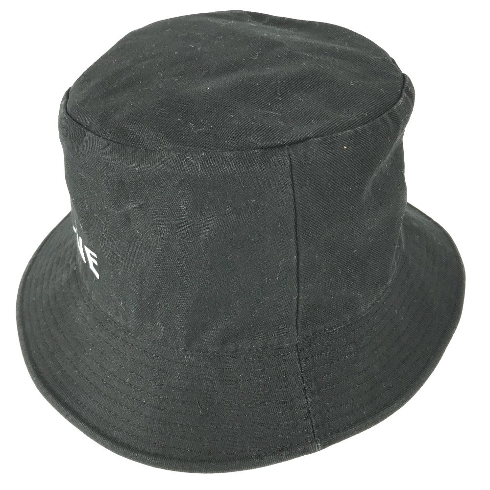 CELINE hat AU5B968P cotton black Hat Hat Bucket Hat Bob Hat logo mens L Secondhand