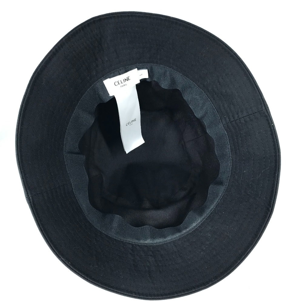 CELINE hat AU5B968P cotton black Hat Hat Bucket Hat Bob Hat logo mens L Secondhand