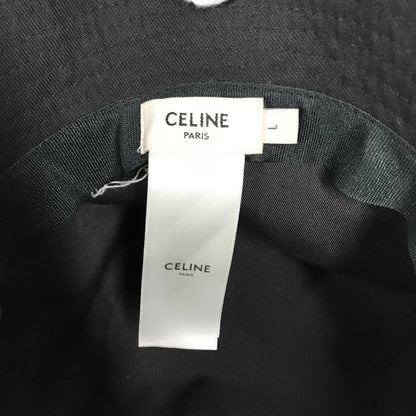 CELINE hat AU5B968P cotton black Hat Hat Bucket Hat Bob Hat logo mens L Secondhand