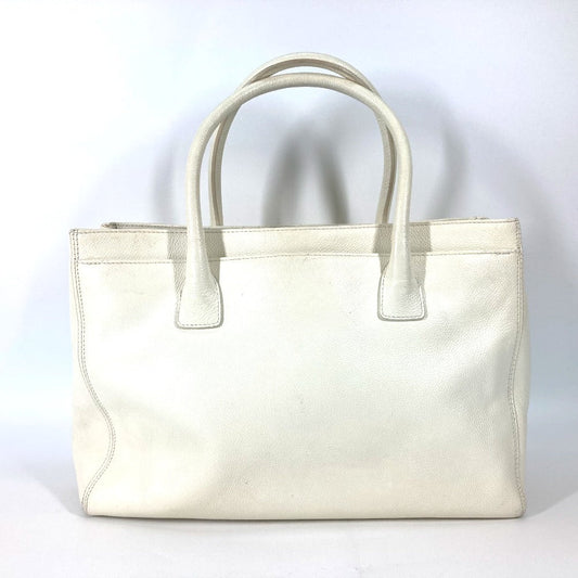 CHANEL Tote Bag Caviar skin White type Executive Tote Women Used