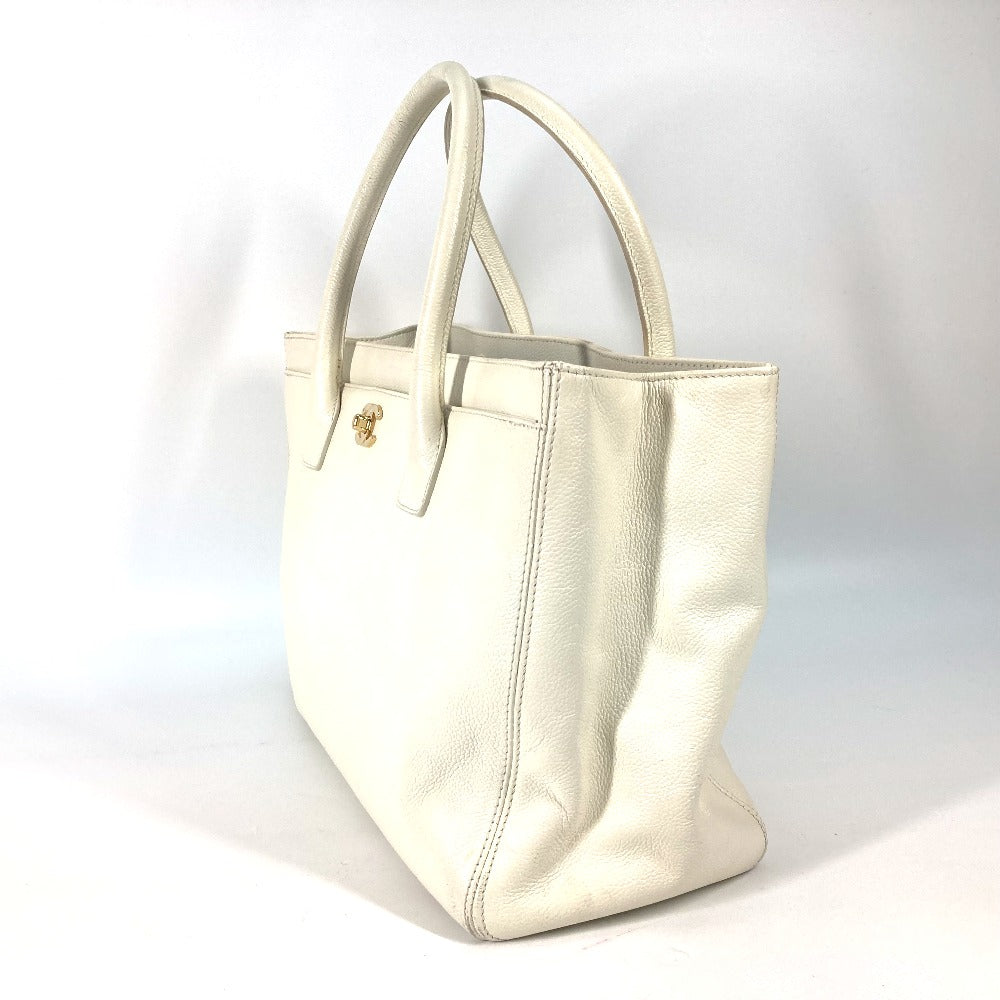 CHANEL Tote Bag Caviar skin White type Executive Tote Women Used