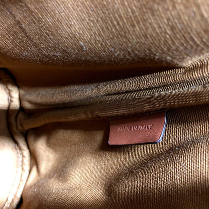 CELINE Backpack PVC / Leather White x brown Triomphe minifolco Women Used