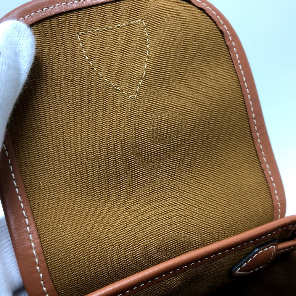 CELINE Backpack PVC / Leather White x brown Triomphe minifolco Women Used