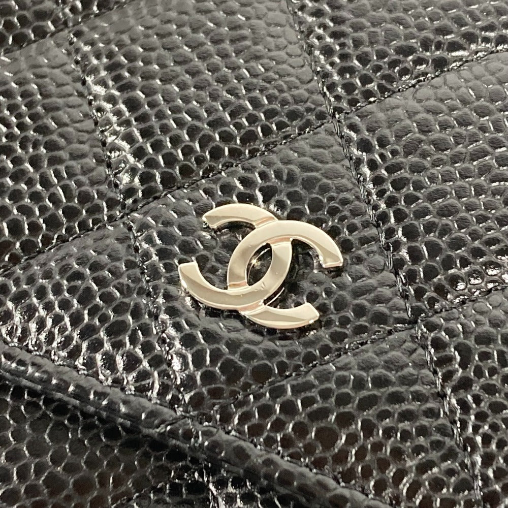 CHANEL Long Wallet Purse AP0250 Caviar skin black Quilting CC Matelasse COCO Mark Classic Chain Wallet