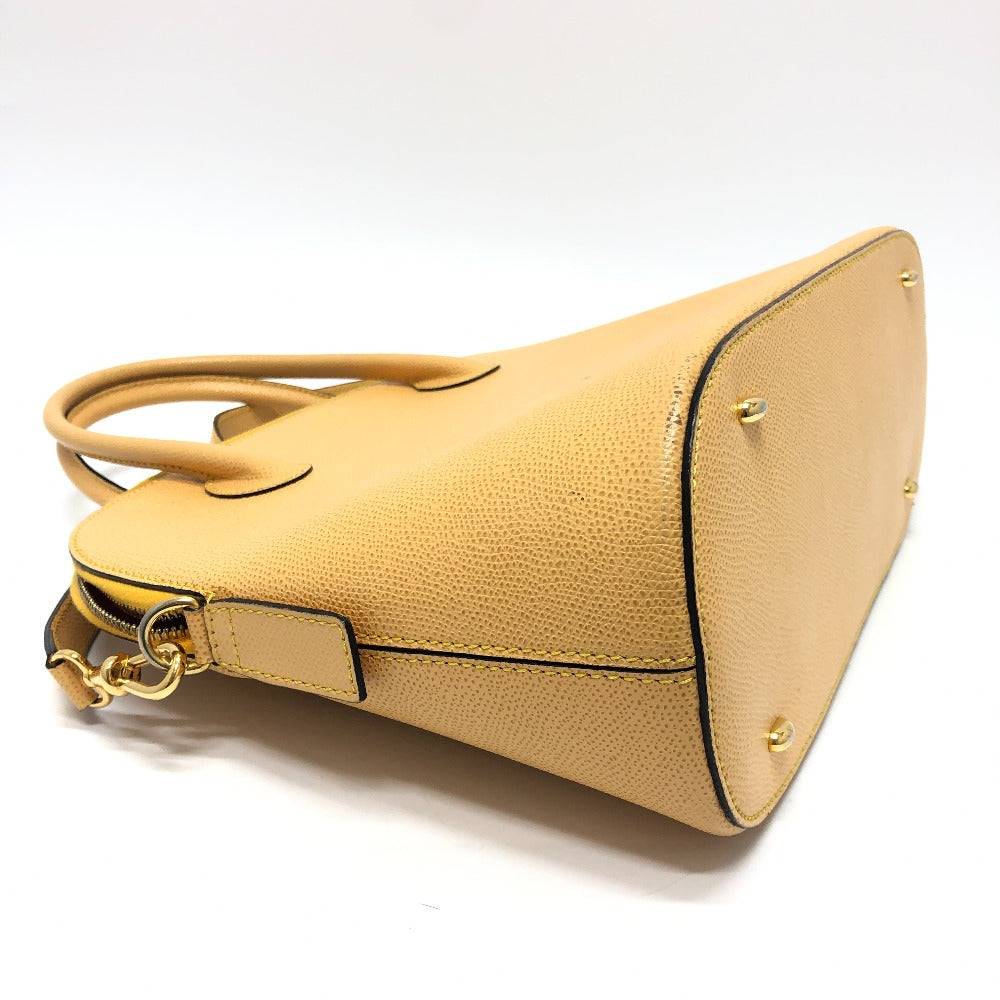 CELINE Shoulder Bag leather Yellow beige type Vintage Bowling 2WAY Shoulder Crossbody Bag Women Used
