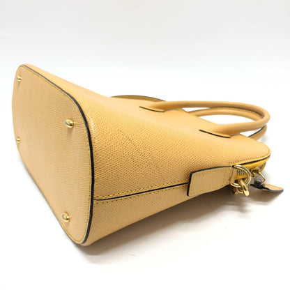 CELINE Shoulder Bag leather Yellow beige type Vintage Bowling 2WAY Shoulder Crossbody Bag Women Used