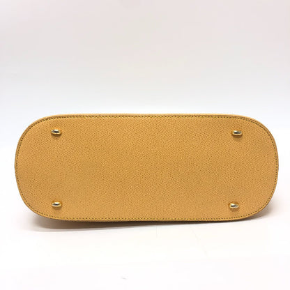 CELINE Shoulder Bag leather Yellow beige type Vintage Bowling 2WAY Shoulder Crossbody Bag Women Used