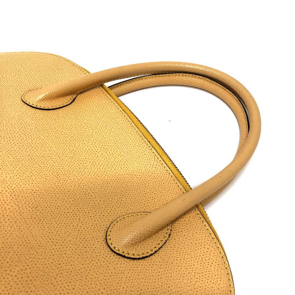 CELINE Shoulder Bag leather Yellow beige type Vintage Bowling 2WAY Shoulder Crossbody Bag Women Used