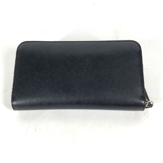 FENDI Long Wallet Purse leather black Long wallet Multi-stud logo Women