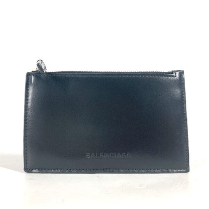 BALENCIAGA Coin case 664044 leather black logo coin card holder mens