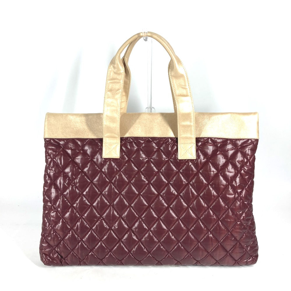 CHANEL Shoulder Bag Nylon, Leather wine-red By color CC COCO Mark Cococoon Quilting Women Used
