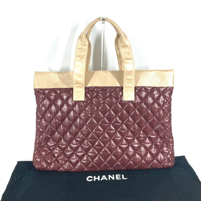 CHANEL Shoulder Bag Nylon, Leather wine-red By color CC COCO Mark Cococoon Quilting Women Used