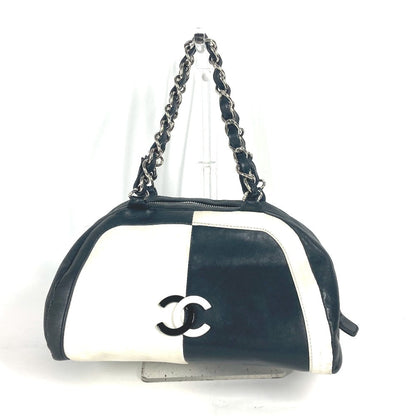 CHANEL Shoulder Bag leather white By color CC COCO Mark WChain Women Used