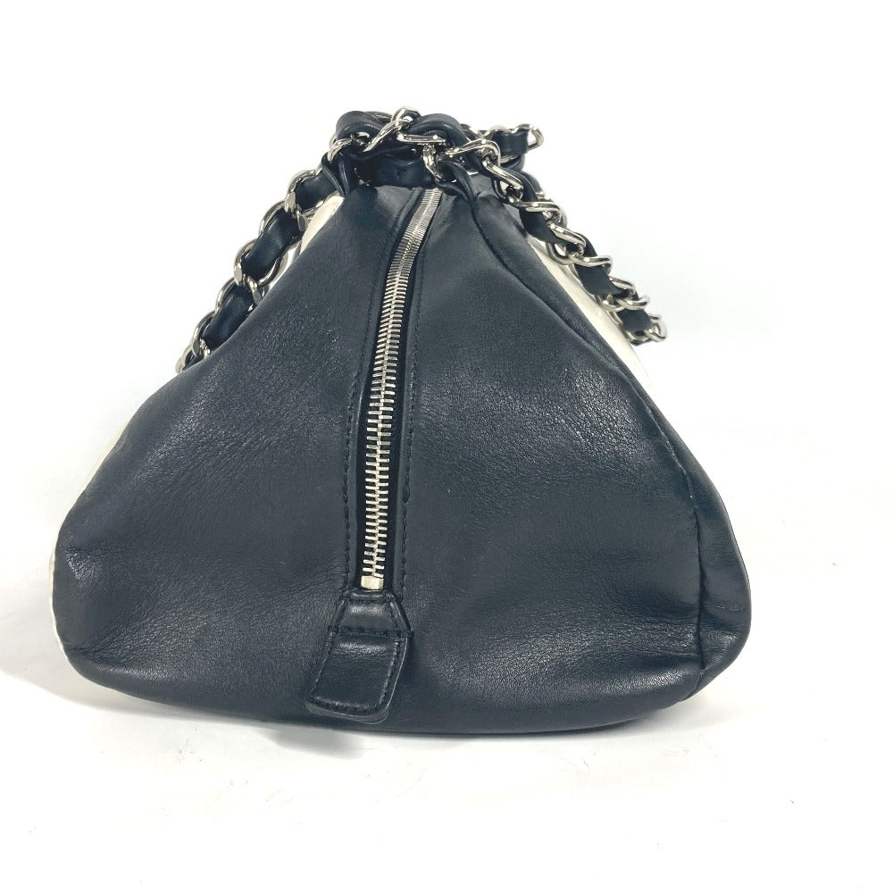 CHANEL Shoulder Bag leather white By color CC COCO Mark WChain Women Used