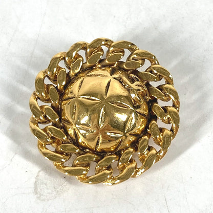 CHANEL Earring metal gold vintage Round Chain CC Matelasse Women Used