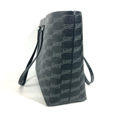 BALENCIAGA Tote Bag 702698 leather black BB Monogram Signature Medium Women