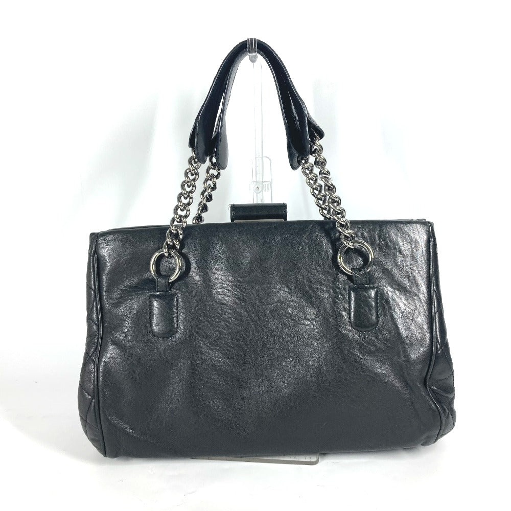 CHANEL Shoulder Bag Calf leather black shoulder bag CC COCO Mark