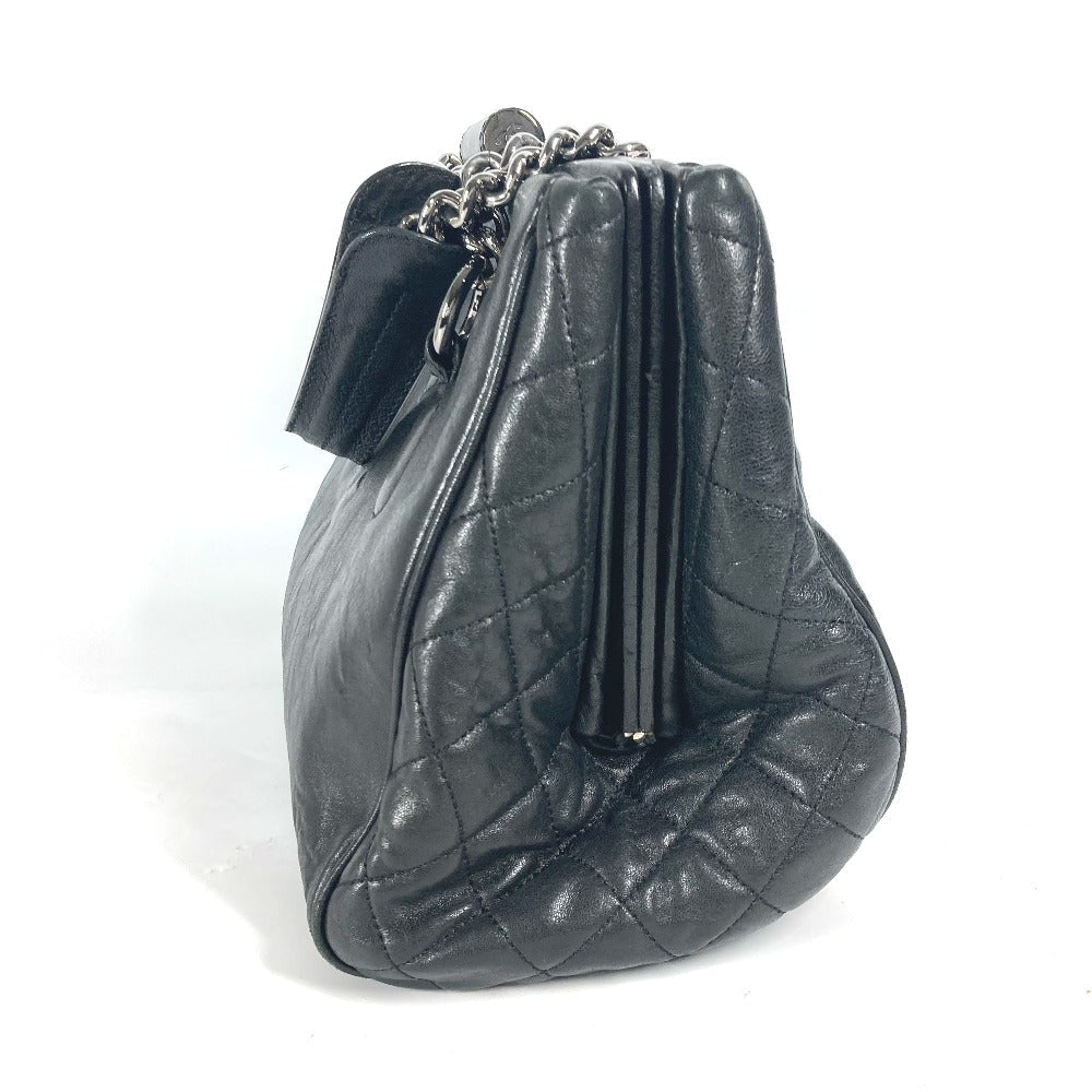 CHANEL Shoulder Bag Calf leather black shoulder bag CC COCO Mark