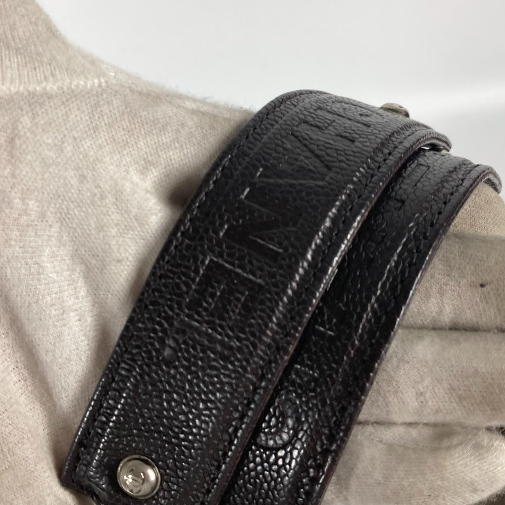 CHANEL Shoulder Bag Caviar skin Brown WChain CC COCO Mark DecaCoco