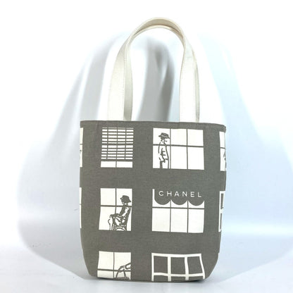 CHANEL Shoulder Bag canvas gray Shoulder Window line