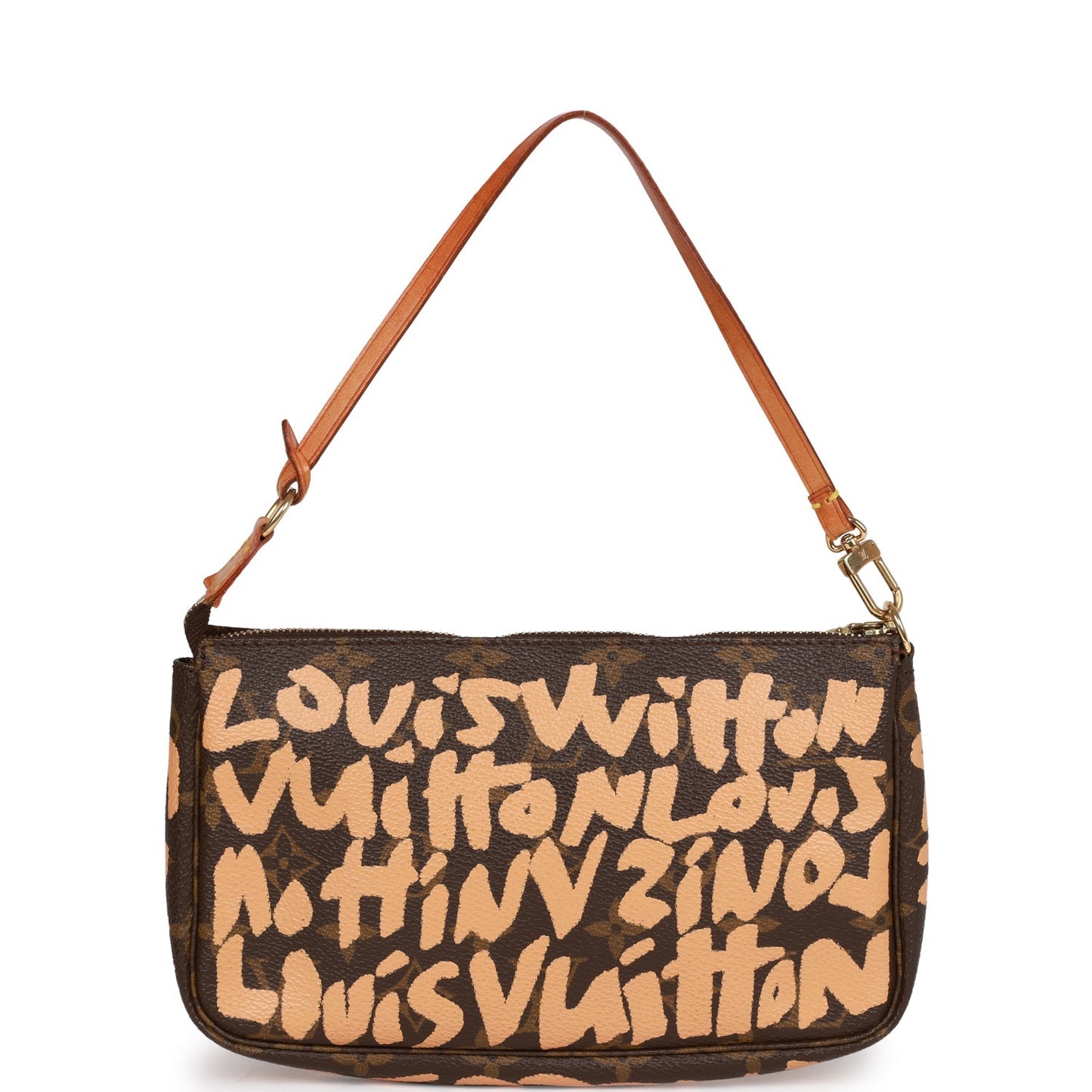 Vintage Louis Vuitton x Stephen Sprouse Peach Graffiti Pochette Bag Gold Hardware